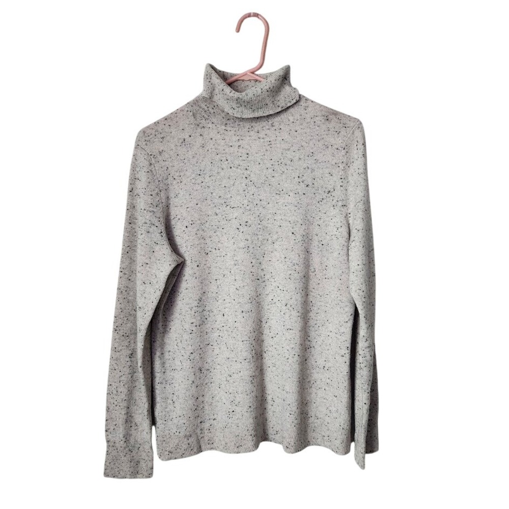 TALBOTS 100% Cashmere Turtleneck Sweater Speckled Donegal Fleck Knit Pullover